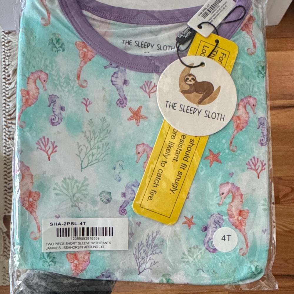 The Sleepy Sloth Seahorsin’ Around Pajama Set - Girls 4T